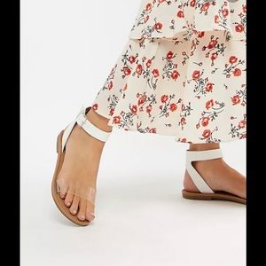 ASOS DESIGN CLEAR & WHITE Ankle-strap fastening Open toe Flat sole 9M